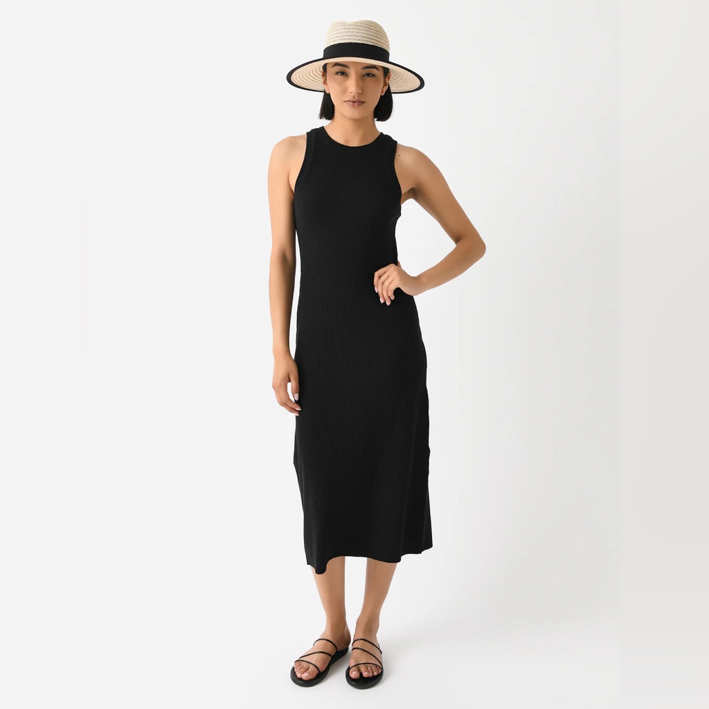 Vince Ribbed High-Neck Tank Dress